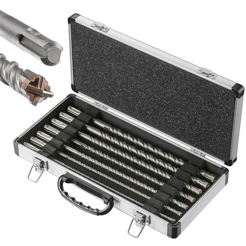 Set 12in concrete drill bit kit with cross-type carbide bits