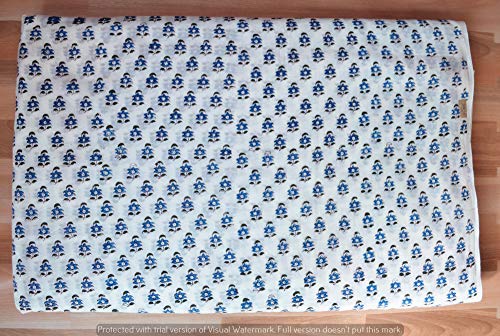 Tissu écharpe et robe en coton de Jaipur anti-transpirant motif fleur indienne 10 yards