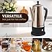 Elite Gourmet 12-Cup Electric Coffee Percolator, Dishwasher Safe Stainless-Steel Filter, Lid & Tube, Keep Warm, 360° Swivel Base Cord-less Serving, Stainless-Steel