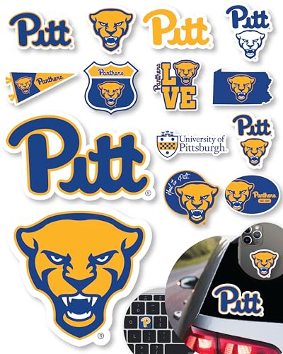 Image of Pitt Panthers Sticker Variety Pack for Car Water Bottle Phone 14 Pc Gift