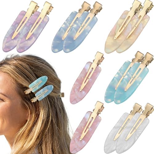 12 piezas de pinzas para el cabello sin doblez, pinzas de cocodri...