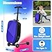 MoraRise Suitcase Scooter,Ride on Suitcase for Kids,2in1 Hardside Scooter Luggage for Children&Adults,Toddler Flight Essential,Multifunctional Foldable&Lightweight Carry On Luggage with Wheels (Blue)