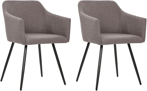 Sillas de comedor 2 piezas de tela gris topo, asientos únicos, sillas de comedor de cocina para comedor diario o eventos especiales como reuniones,
