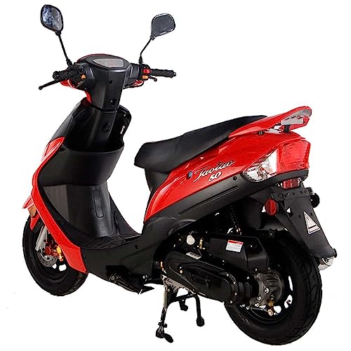 HHH 49cc/50cc Scooter Gas Street Scooter Moped for Youth and Adult with Rear Storage Trunk (Black)