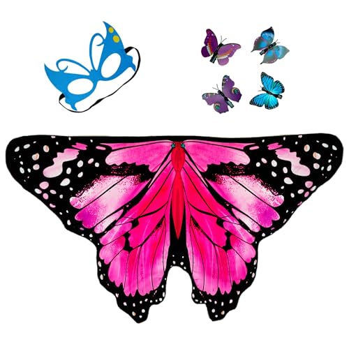 Disfraz infantil alas de mariposa para niñas rosa miniatura 1