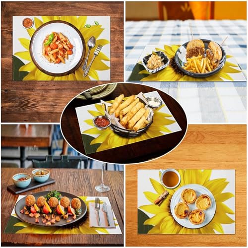 Sets de table tournesol résistants à la chaleur et lavables