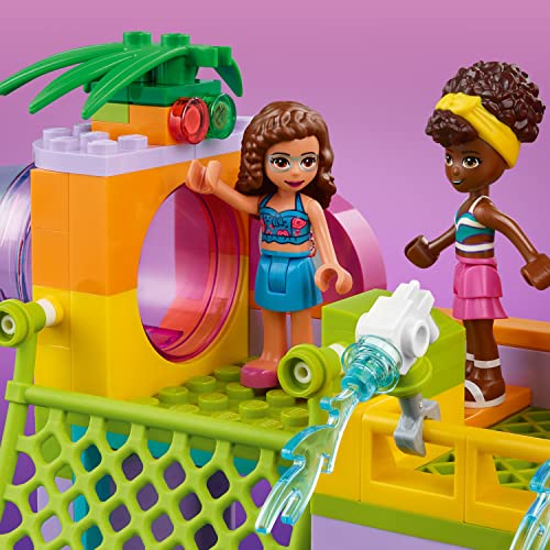 Image of LEGO 41720 Friends The Water Park, Summer Buildable Toy for 6 Year Olds with Mini Dolls, Slides and Aquarium, Birthday Gift Idea