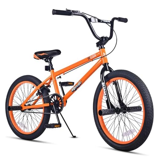 vollsch Freestyle BMX Bikes 20 Inch Kids Bicycle for 8-15 Years Old Teens, Boys, Girls, Beginner-Lever Riders, Orange