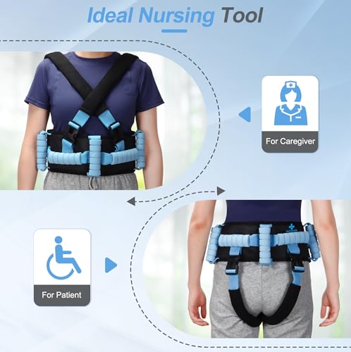 NIdreamCE Transfergurte für Senioren mit 7 Griffen und abnehmbaren Beingurten,Transfergürtel Gürtel Multifunktionaler Pflegegürtel Für Ältere für Ambulation, Seniorentransfer, Beruf & Physiotherapie