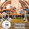 Camper Keychain Gifts for Women Men - Round RV Accessories for Camp Lovers Travel Trailers Silver, Personalized Happy Camping Keyring for Family Travelers Jewelry #2