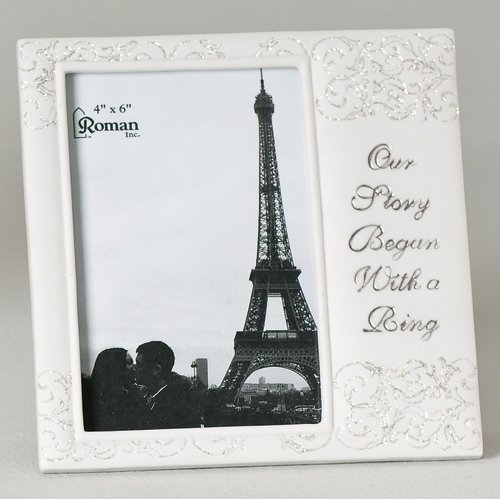Cadre photo de fiançailles porcelaine romain cadeau idéal futurs mariés