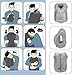 Povinmos Inflatable Travel Pillow, Airplane Neck Pillow for Sleeping, Supports Head and Chin for Airplanes,Trains,Cars and Office Napping with 3D Eye Mask and Earplugs and Portable Drawstring Bag