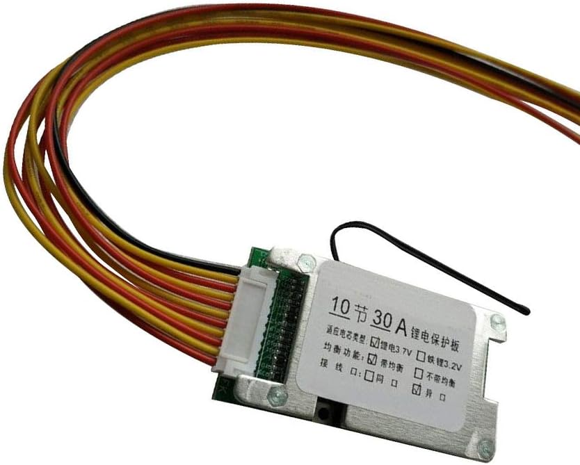 KOOBOOK 1Pcs 10S 30A 36V Li-ion Cell 18650 Battery Protection BMS PCB Board with Balance Function for Motorcycle Scooter Protection Board