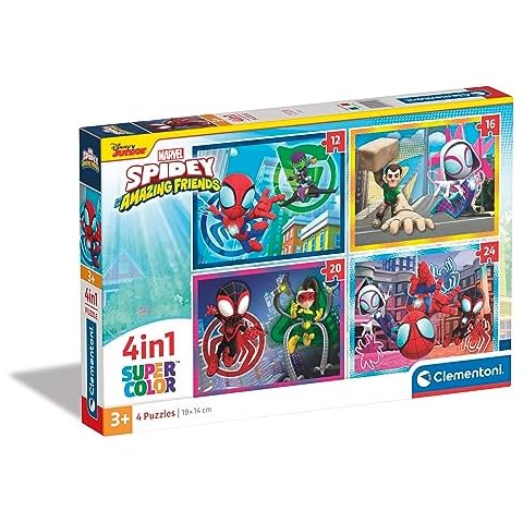 Clementoni Supercolor 4 In 1 Puzzle - Marvel Spidey Cover