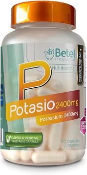 Premium Potasio Caps by Betel Natural - 2400 mg Per Serving - 90 Caps