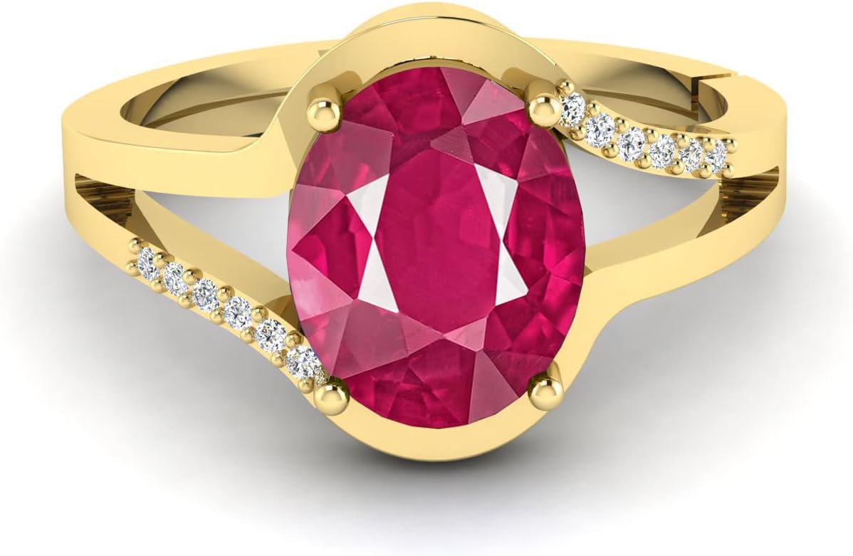 7.50 Carat Natural Ruby Gold Plated Ring Engagement