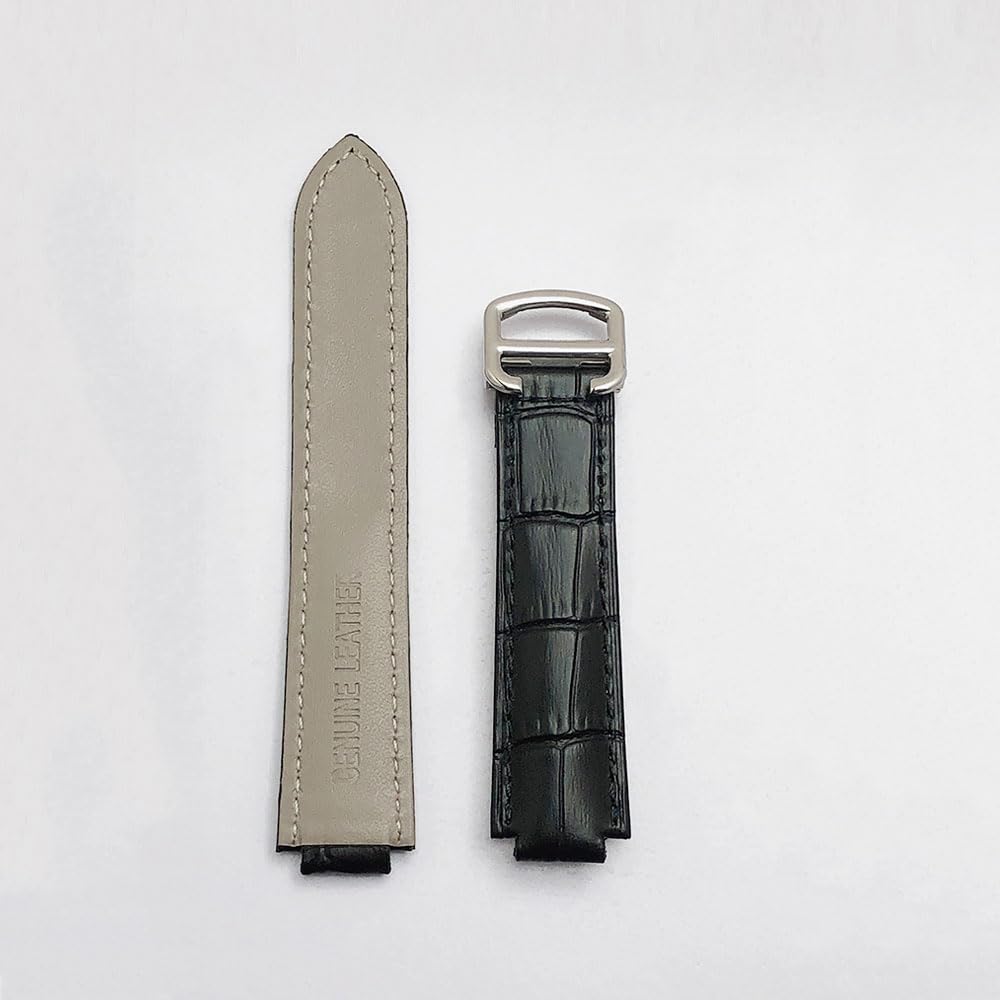 Replacement 18MM New Genuine Leather Watch Band Strap For CARTIER Ballon Bleu Black