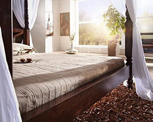 Image of Sheesham Solid Wood King Size Jodhpur Poster Bed for Home| Beautiful Bedroom (King, Jodhpur Poster Bed)