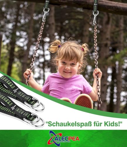 ALECPEA 2er Set Schaukelbefestigung für Hängematten - Hochwertiges Aufhängeset mit Nylon Gurten, Schwerlast-Karabinern und D-Ringen