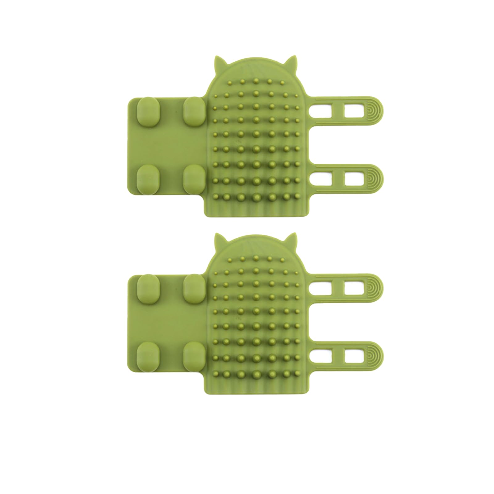 KARFRISelf Cleaning Cat Brush,Pet Tickling Artifact,Cat Self Groomer,Durable Silicone Material,Cat Corner Scratcher with Elastic Straps,Cat Back Scratcher for Short/Long Hair Cats (B*2)