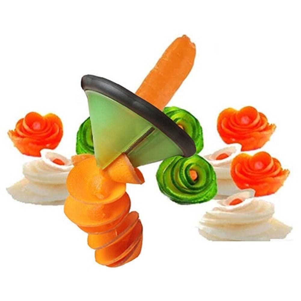 Zonster Random Color Carrot Curler And Peeler Fruits Spiral Shred Slicer Root Vegetables Fruits Slicer Sharpener Garnishing Carving Cutter Tool