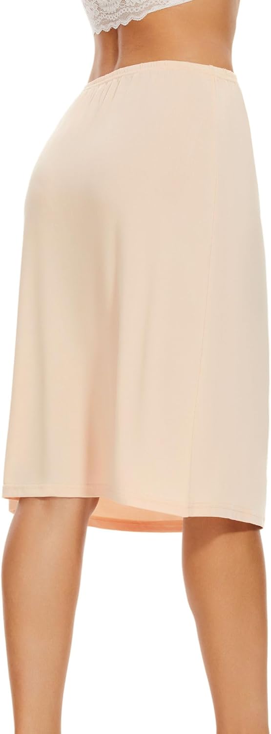 MANCYFIT Half Slips for Women Underskirt Dress Extender Lace Trim Knee Length Midi Skirt - Image 6