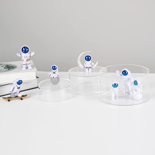 Miniatura 2 de Soportes elevadores redondos de acrílico transparente con fondo hueco, soporte de exhibición de acrílico cilíndrico transparente, base de pedestal,