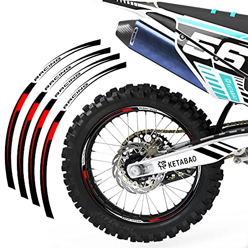 KETABAO Red Striped Wheel Decals