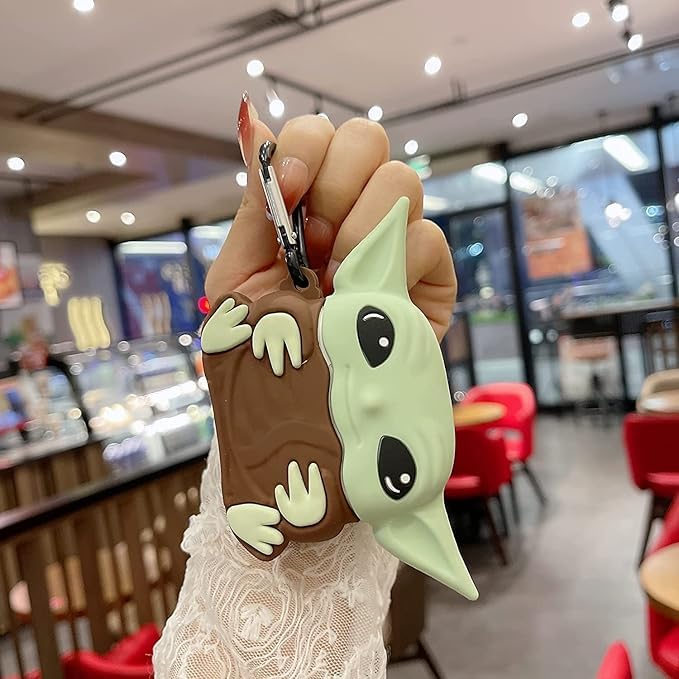 Image of Techmount Compatible with Airpods Pro GEN-2 (2022) Case Cover Silicone Cartoon Character 3D Cover Wtih 360 Protection Airpods Pro 2 Cover Case (NOT for Any Other AIRPODS) (Yoda)