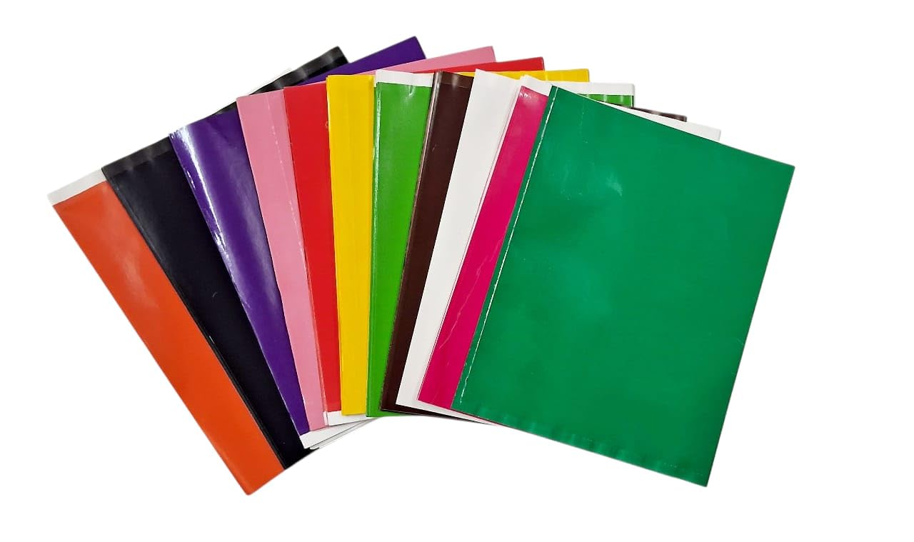 Gaurik Creations A4 Size Copy Covers| Set of 10 Multicolour Copy Covers|Notebook Covers|Best for School Going Boys and Girls|-image-46