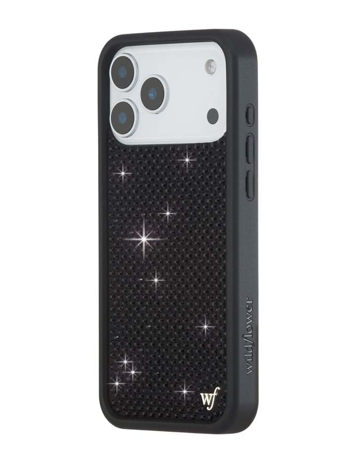 Image of Wildflower Cases - iPhone 17 Pro Max Compatible - Black Rhinestone