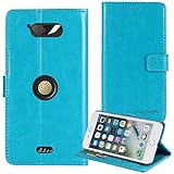 TienJueShi Blau Retro TPU Silikon Flip Book Stand Brief Leder Tasche Schütz Hülle Handy Hülle Für Crosscall Action x3 4.5 inch Abdeckung Wallet Cover Etui