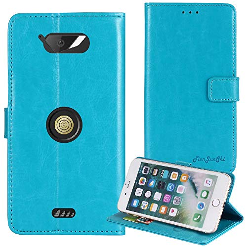 TienJueShi Blau Retro TPU Silikon Flip Book Stand Brief Leder Tasche Schütz Hülle Handy Hülle Für Crosscall Action x3 4.5 inch Abdeckung Wallet Cover Etui