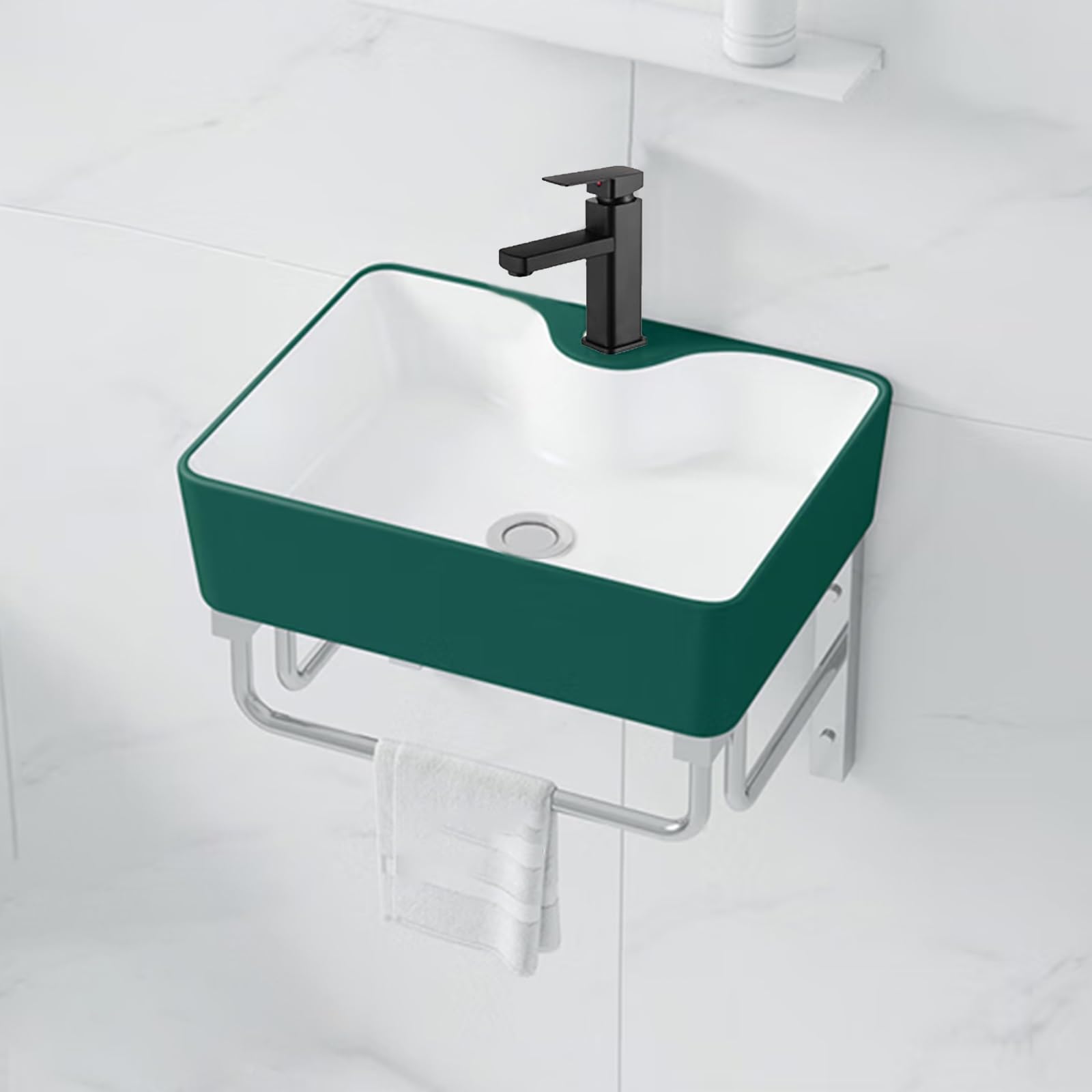 Waschbecken Waschtisch Badezimmer Klein Waschbecken Gäste Wc Porzellan Rechteckiges Waschtisch Waschtisch Gäste WC Mini Waschbecken Keramik Waschbecken Waschbecken Wandmontage Mit Überlauf