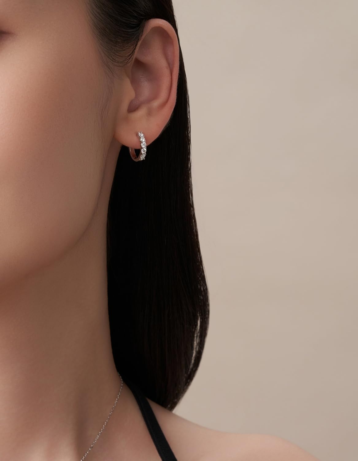 KRKC&CO Moissanite Hoop Earrings for Women, Sterling Silver Gift for Anniversary Birthday, D Color VVS1 Clarity 0.6-2.0Ctw Hypoallergenic Huggie Earrings Stud, White Gold Plated Jewelry for Her
