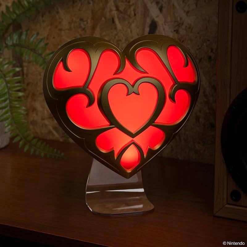 Paladone The Legend of Zelda Heart Container Light, Officially Licensed Nintendo Lamp for Game Room 2 Light Modes - Image 3
