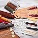34 Pcs Leather Tool Kit, Leather Working Tools and Supplies, Leather Sewing Kit with Leather Thread, Leather Sewing Needles, Wax Thread, Groover, Thimble, Awl, Instructions and Leather Accessories