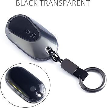Car Key Fob Cover Case Keychain Compatible with Mercedes Benz C300 C43 S500 S560 GLC 300 EQE 350 500 EQS 450 580 AMG SL55 (2 Pack with Chain)