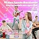 Dislocati Karaoke Maschine Kinder mit 2 Karaoke Mikrofon Bluetooth, Mädchen Geschenke Spielzeug für 3-12 Jahre, Tragbarer Lautsprecher mit LED-Lichtern, Ideal für Familienfeiern und Freundestreffen