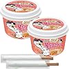 Samyang Buldak Rose Wide Flat Glass Noodles Korean Fire Challenge Microwaveable (2pack x 5.98 oz ea) + 2 OHMARKET Chopsticks|