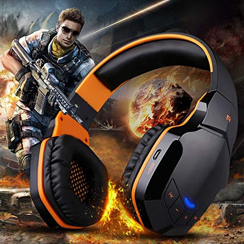 Oiuyt Wireless Bluetooth Cuffie Gaming Auricolari Con Audio Controllo Pulsante Del Microfono 3,5 Millimetri Del Casco Gaming Headset Gamer (Color : Blue) - 2