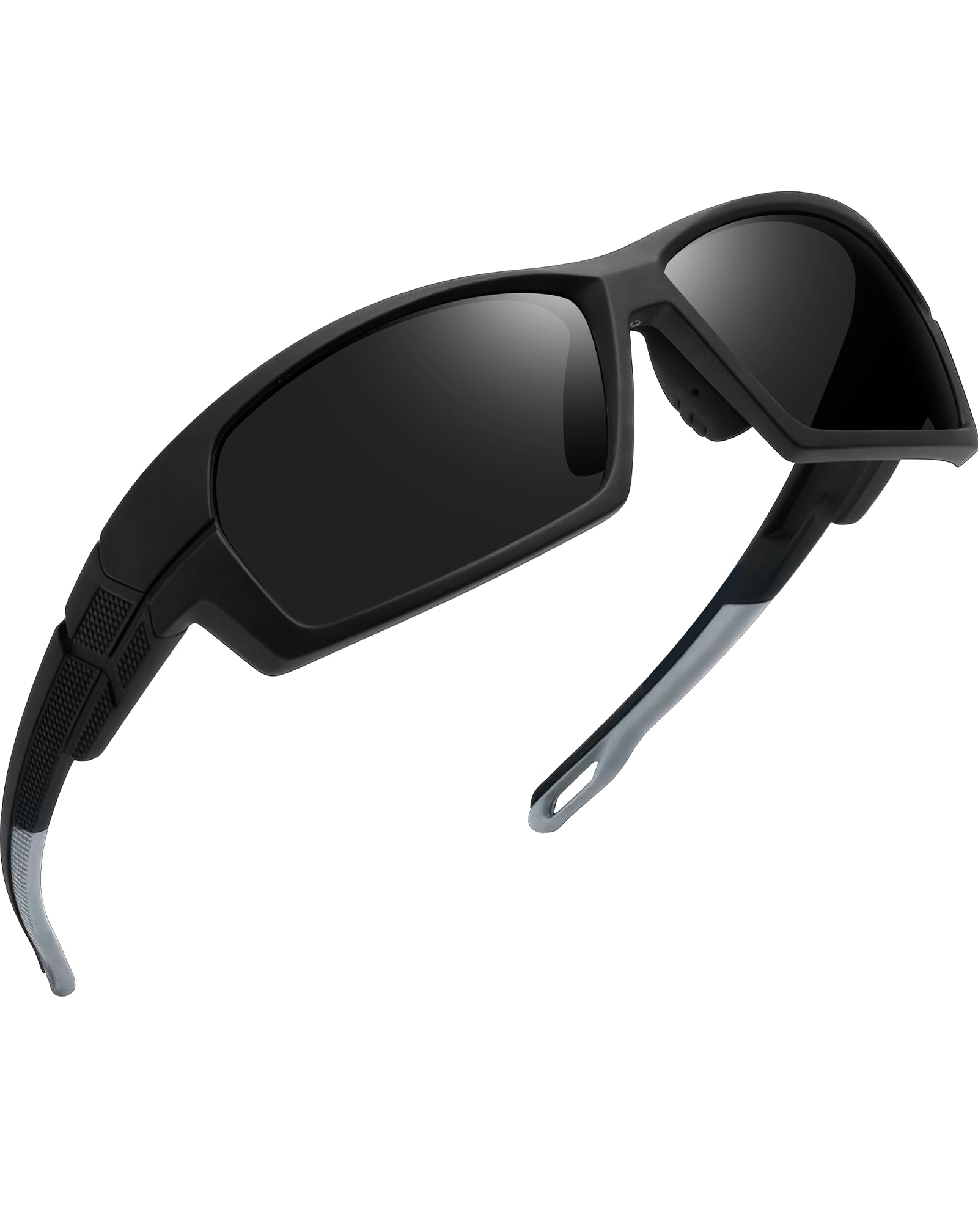 Joopin Sports Sunglasses Polarized Men Women Wrap Around Sun Glasses UV400 Protection Shades Rectangle Sunnies Black Frame Black Lens Multicolored