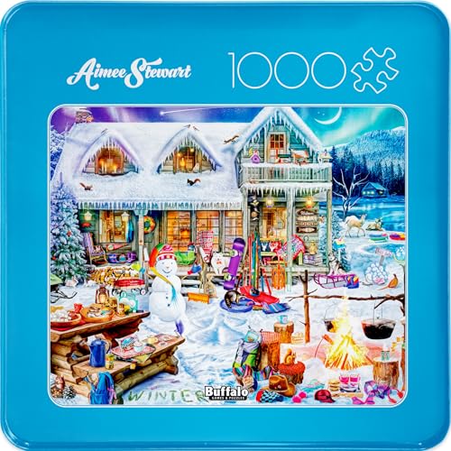 Buffalo Games Aimee Stewart Winterland Fun Rompecabezas de 1000 Piezas para Adultos con Estuche Metálico Coleccionable y Póster a Color Referencial miniatura 1