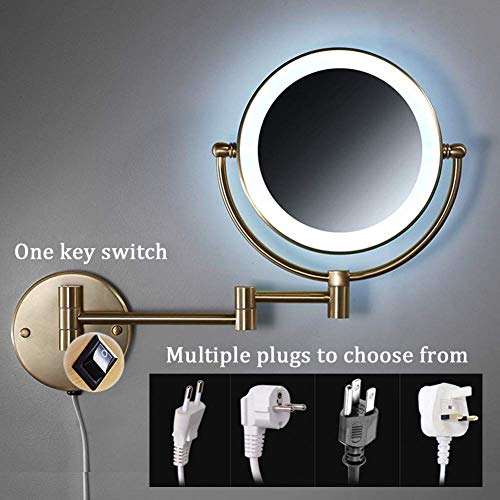 Miroir cosmétique mural extensible pliable pour corriger les reflets flous
