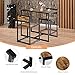TANGZON 3-Piece Dining Table Set, Metal Frame Kitchen Table and 2 Chairs with Non-Slip Foot Pads, Space Saving Breakfast Bar Table Chairs Sets for Home, Kitchen, Living Room & Restaurant (Antique)