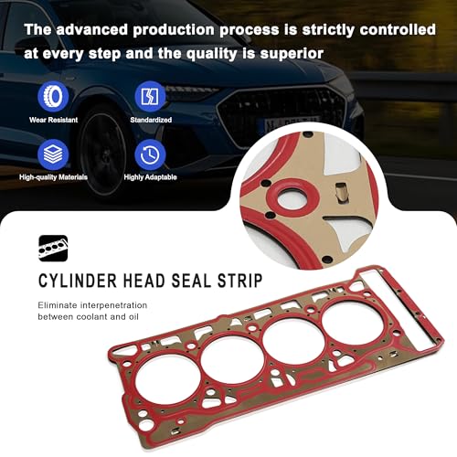 Image of 06K103383K Cylinder Head Seal Gasket Compatible with 2.0T Audi A1 A3 A4 A5 A6 A7 A8 Q2 Q3 Q5 Q7 TT VW Jetta Passat Golf Arteon Beetle Polo Tiguan Scirocco Porsche Seat Skoda