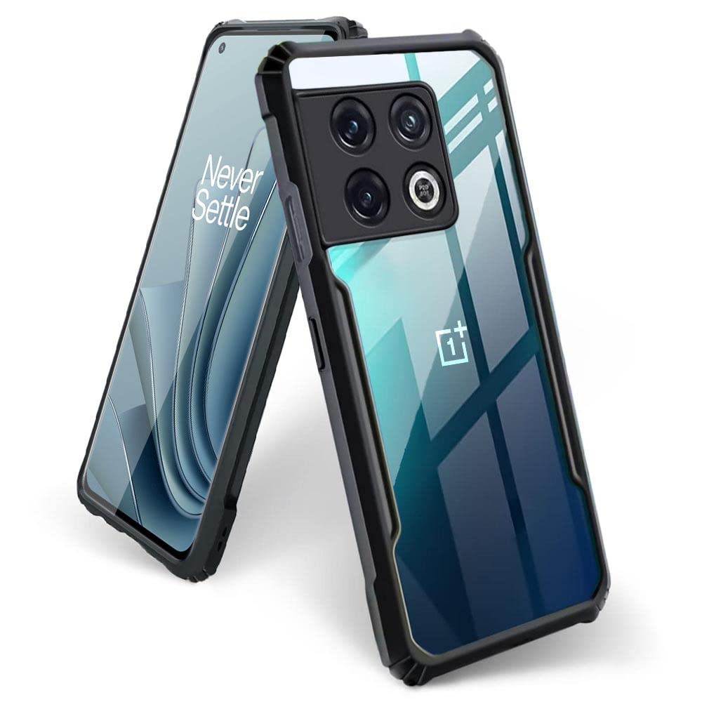 BASECASE Shock Proof Crystal Clear Back Case Mobile Cover for 1+ Oneplus 10 Pro (Hard | Hybrid PC + TPU | Full Armour Device & Camera Protection | Jet Black) (B09XB4GH13) Amazon Price History, Amazon Price Tracker