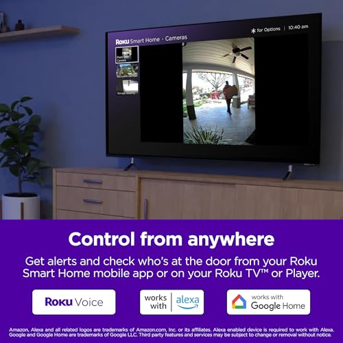 image for Roku Smart Home Wireless Video Doorbell & Chime - 1440p HD Night Visio