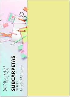Pack de 50 Subcarpetas Resistentes Tamaño A4 Color Amarillo 180g