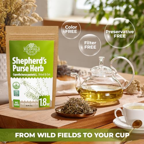 Image of 1.8 oz. Shepherds Purse Herb Bulk Herbal Tea Shepard Purse Herb (Capsella Bursa-Pastoris) - 50g Tea Bolsa De Pastor